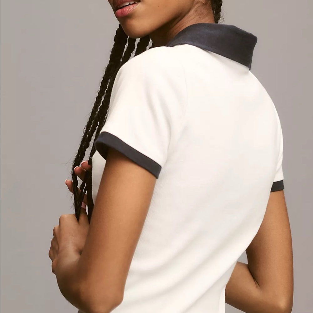 Anthropologie Colorblock Polo Top - Picture 3 of 7